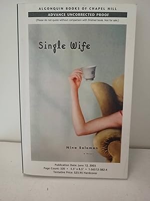 Bild des Verkufers fr Single Wife (advance uncorrected proof) zum Verkauf von SoferBooks