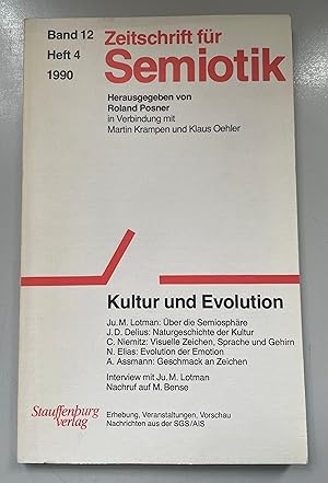 Bild des Verkufers fr Zeitschrift fr Semiotik, Bd. 12, Heft 4, 1990: Kultur und Evolution. zum Verkauf von Fundus-Online GbR Borkert Schwarz Zerfa