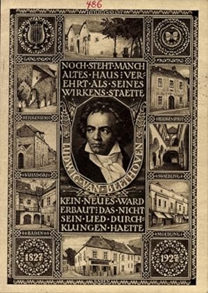 Ganzsache Ansichtskarte / Postkarte Mödling in Niederösterreich, Komponist Ludwig van Beethoven, ...