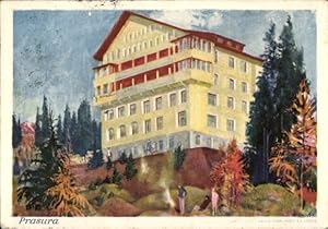 Künstler Ansichtskarte / Postkarte Prasüra Kt. Graubünden, Jugend-Kurhaus, Kinderklinik Dr. Licht...