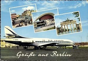 Ansichtskarte / Postkarte Berlin Reinickendorf Tegel, Flughafen, Brandenburger Tor, Air France, C...