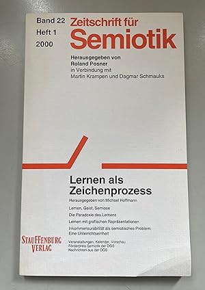 Seller image for Zeitschrift fr Semiotik, Bd. 22, Heft 1, 2000: Lernen als Zeichenprozess. for sale by Fundus-Online GbR Borkert Schwarz Zerfa