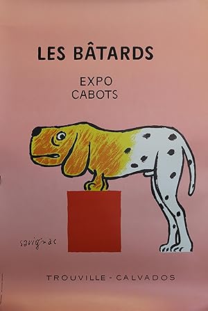 "LES BÂTARDS EXPO CABOTS TROUVILLE 1987" Affiche originale roulée / Offset par SAVIGNAC / Imp. OV...