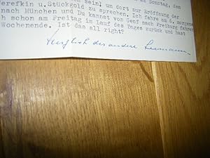 Bild des Verkufers fr Clemens Weiler. Deutscher Kunsthistoriker (1909 - 1982). Signierter Brief zum Verkauf von Versandantiquariat Rainer Kocherscheidt