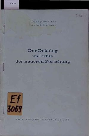 Imagen del vendedor de Der Dekalog im Lichte der neueren Forschung. a la venta por Antiquariat Bookfarm