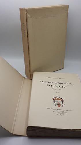 Bild des Verkufers fr Lettres familires d'Italie en 1739 et 1740. zum Verkauf von Librairie Le Trait d'Union sarl.