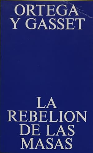 Immagine del venditore per La rebelin de las masas venduto da Librera Alonso Quijano