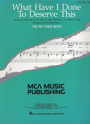 The Pet Shop Boys What Have I Done To Deserve This XL Sheet Music