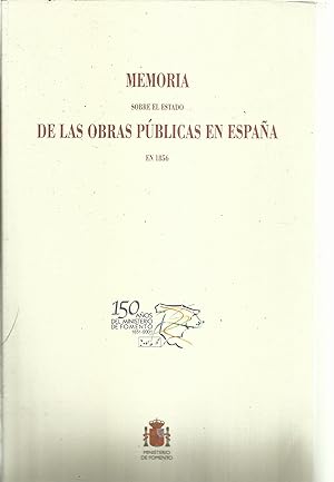 Imagen del vendedor de Memoria sobre el estado de las obras publicas en Espaa en 1856 a la venta por TU LIBRO DE OCASION