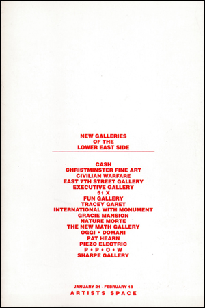 Seller image for New Galleries of the Lower East Side for sale by Specific Object / David Platzker