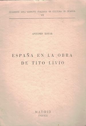 Seller image for ESPAA EN LA OBRA DE TITO LIVIO. Conferencia for sale by Librera Torren de Rueda