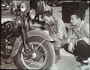 Bild des Verkufers fr See Here, Private Hargrove 8 X 10 Still 1944 Robert Walker working on motorcycle! zum Verkauf von AcornBooksNH