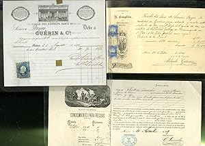Group of three 19th century Mexican billhead shipping receipts [recibos de envío]