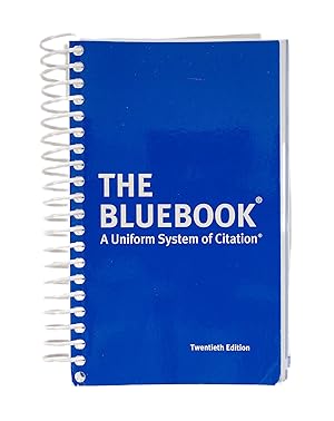 Seller image for A Uniform System of Citation. Twentieth Edition. 2016 for sale by The Lawbook Exchange, Ltd., ABAA  ILAB