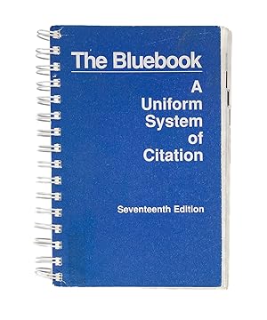 Seller image for A Uniform System of Citation. Seventeenth Edition. 2000 for sale by The Lawbook Exchange, Ltd., ABAA  ILAB