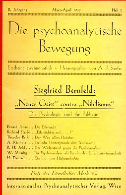 Seller image for Heft 2. 1930. Die psychoanalytische Bewegung. II. Jahrgang. for sale by Fundus-Online GbR Borkert Schwarz Zerfa