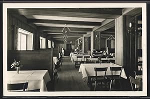 Ansichtskarte Hotel Schneefernerhaus, Inneres der Berghütte auf der Zugspitze