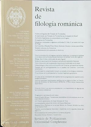 Bild des Verkufers fr Revista de filologia romanica n. 11-12/1994-95 zum Verkauf von Librodifaccia