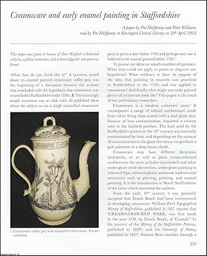 Bild des Verkufers fr Creamware and Early Enamel Painting in Staffordshire. An original article from the English Ceramic Circle, 2013. zum Verkauf von Cosmo Books