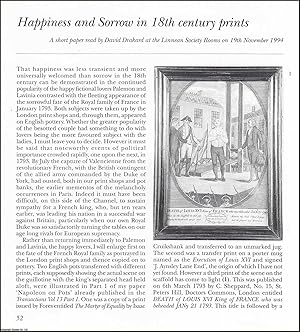 Seller image for Happiness and Sorrow in 18th Century Prints. An original article from the English Ceramic Circle, 1996. for sale by Cosmo Books