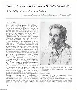 Seller image for James Whitbread Lee Glaisher, 1848-1928. A Cambridge Mathematician and Collector. An original article from the English Ceramic Circle, 1994. for sale by Cosmo Books