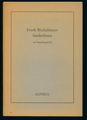 Bild des Verkufers fr heidenheim. ein heimat-gedicht. Mit einem Fronispiz von Joseph Beuys zum Verkauf von Antiquariat Neue Kritik