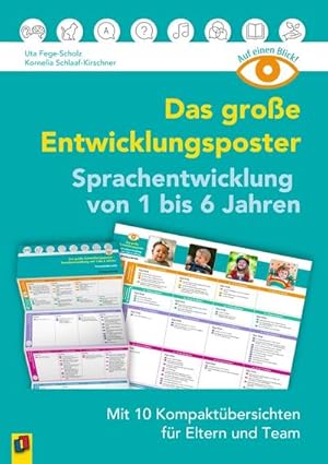 Image du vendeur pour Das groe Entwicklungsposter - Sprachentwicklung von 1 bis 6 Jahren : Mit 10 Kompaktbersichten fr Eltern und Team mis en vente par AHA-BUCH GmbH