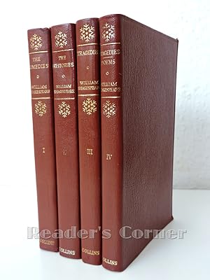 Imagen del vendedor de The Complete Works of Shakespeare in four Volumes. I The Comedies; II The Histories; III The Tragedies; IV Tragedies & Poems. The Text of this edition is that of Collins Tudor Shakespeare, edited by Prof. Peter Alexander. a la venta por Versandantiquariat Reader's Corner