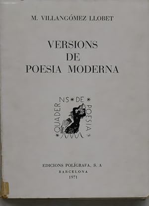 Seller image for Versions de poesa moderna for sale by Librera Alonso Quijano