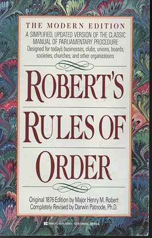Immagine del venditore per Robert's Rules of Order : The Modern Edtition venduto da Librairie Le Nord