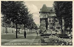 Postkarte Carte Postale 73974299 Guestrow Mecklenburg Vorpommern Strassenpartie mit John Brinckma...