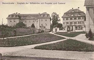 Postkarte Carte Postale 13974531 Beromuenster LU Vorplatz der Stiftskirche mit Propstei und Custerei