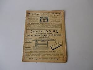 Katalog M.Hiesinger Nürnberg Hand-und Maschinenwerkzeuge zur Holzbearbeitung 1934