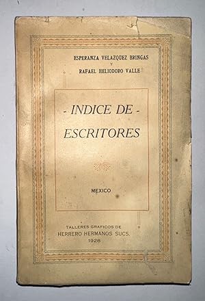 Seller image for Indice de Escritores for sale by Librera Urbe