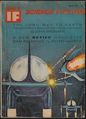 Image du vendeur pour IF Worlds of Science Fiction: March, Mar. 1966 ("The Moon is a Harsh Mistress") mis en vente par Books from the Crypt