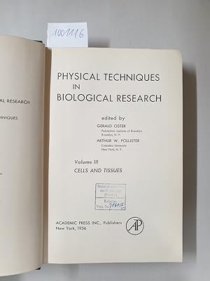 Physical Techniques In Biological Research : Volume III : Cells And Tissues :