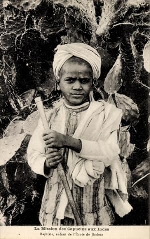 Ansichtskarte / Postkarte Die Kapuzinermission in Indien, Baptist, Kind der Jhabua-Schule