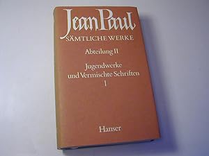 Imagen del vendedor de Smtliche Werke - Abt. 2: Jugendwerke und vermischte Schriften / Bd. 1: Jugendwerke 1 a la venta por Antiquariat Fuchseck