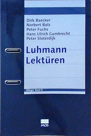 Bild des Verkufers fr Luhmann Lektren (Ableger) Dirk Baecker . Hrsg. von Wolfram Burckhardt zum Verkauf von Berliner Bchertisch eG