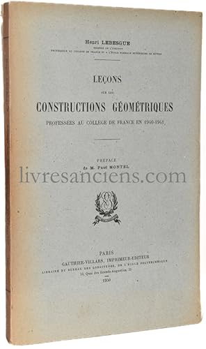 Bild des Verkufers fr Leons sur les constructions gomtriques zum Verkauf von Eric Zink Livres anciens