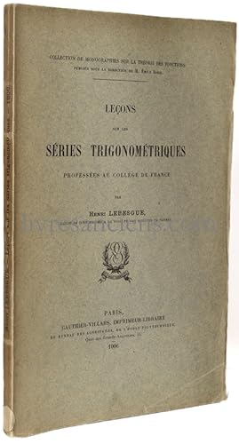 Bild des Verkufers fr Leons sur les sries trigonomtriques zum Verkauf von Eric Zink Livres anciens