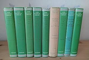 Immagine del venditore per Diodorus of Sicily. The Library of History. [In twelve [12] Volumes]. Here: Volume 1-6 + 8-10. With an English Translation by C. H. Oldfather, C. Bradford Welles and Russel M. Geer. (= The Loeb Classical Library, No. 279, 303, 340, 375, 384, 399, 422, 377, 390). venduto da Antiquariat Kretzer