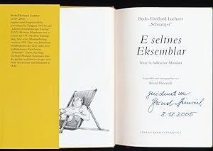 E seltnes Eksemblar : (Signierte Exemplar v. Heinrich, B.). "Schnatzjer" Lochner, Bodo-Eberhard. ...
