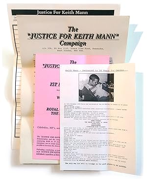 Bild des Verkufers fr A selection of ephemeral items relating to The Justice for Keith Mann Campaign - [Animal rights activist charged for] Possession of Explosive Substances Under Suspicious Circumstances, [etc.] zum Verkauf von Marcus Campbell Art Books