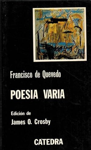Bild des Verkufers fr Poesa varia. Edicin de James O. Crosby. zum Verkauf von La Librera, Iberoamerikan. Buchhandlung