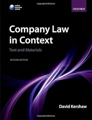 Immagine del venditore per Company Law in Context: Text and materials venduto da WeBuyBooks