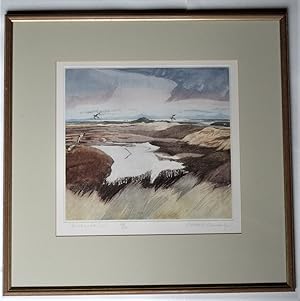 Robert Greenhalf SWLA, print, etching, Short Eared Owl, c1985, framed