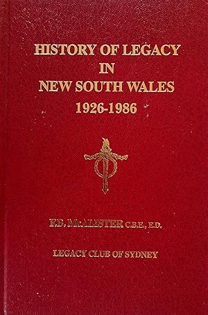 Imagen del vendedor de History of Legacy in New South Wales 1926 - 1986. a la venta por Banfield House Booksellers