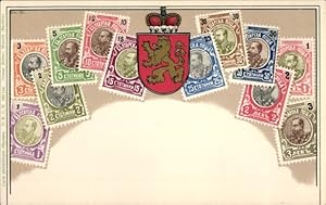 Briefmarken Wappen Litho Bulgarien, Zar Ferdinand I.
