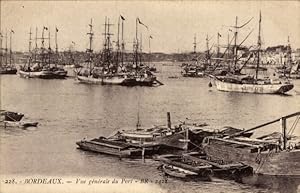 Ansichtskarte / Postkarte Bordeaux Gironde, Hafen, Segelschiffe